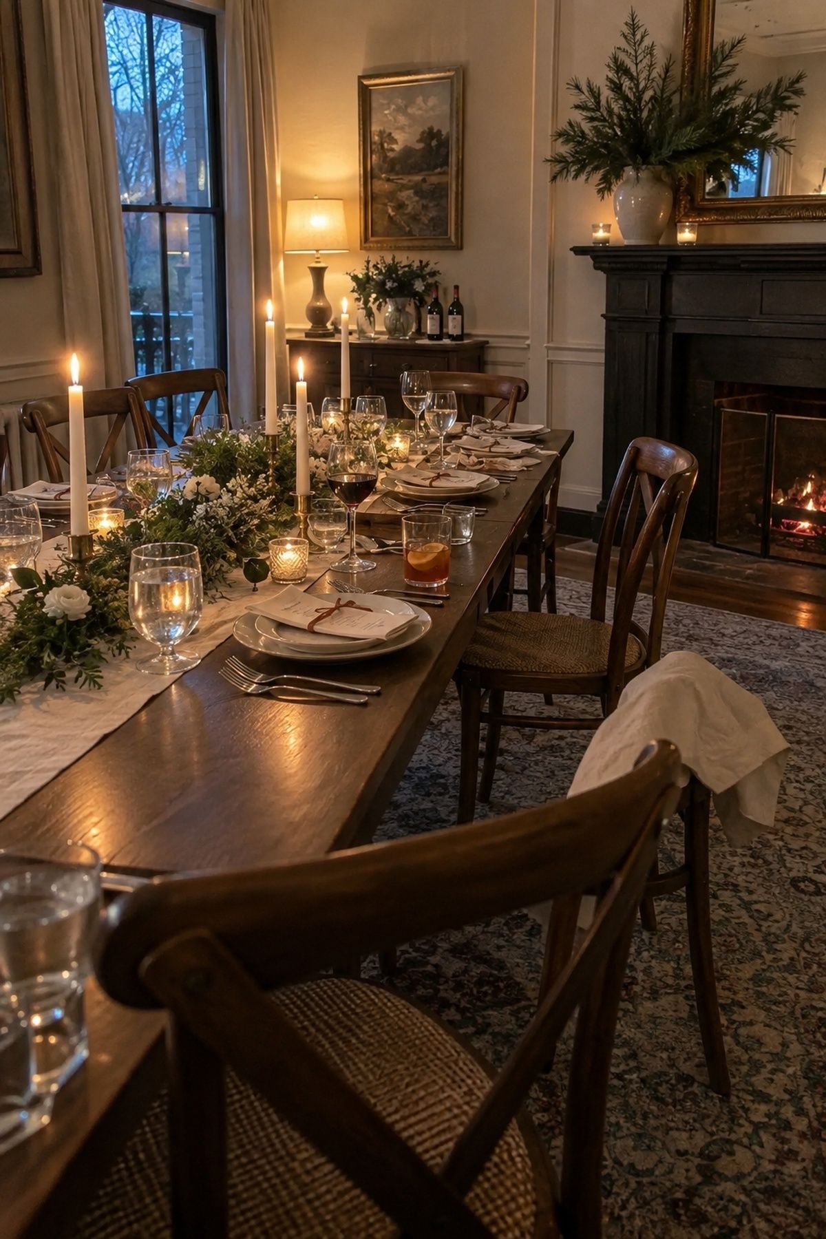 Restrained holiday touches for a late November wedding