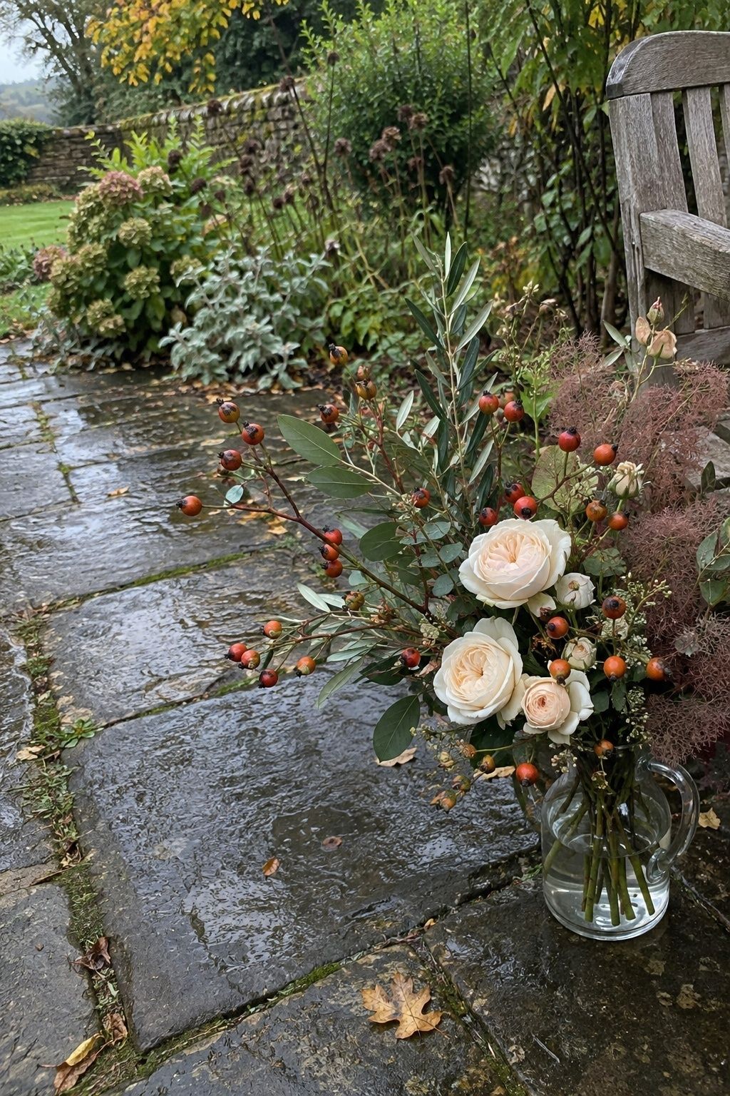 Rose hips as a seasonal floral detail