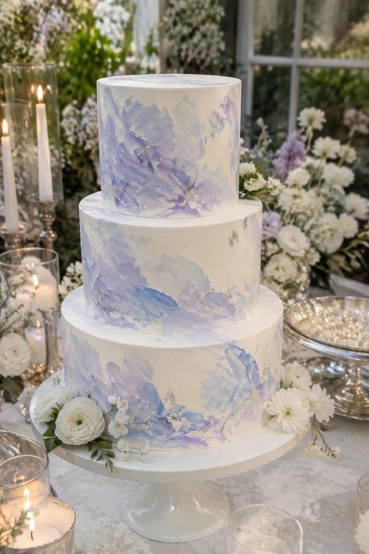 Lavender and blue oil pastel cake