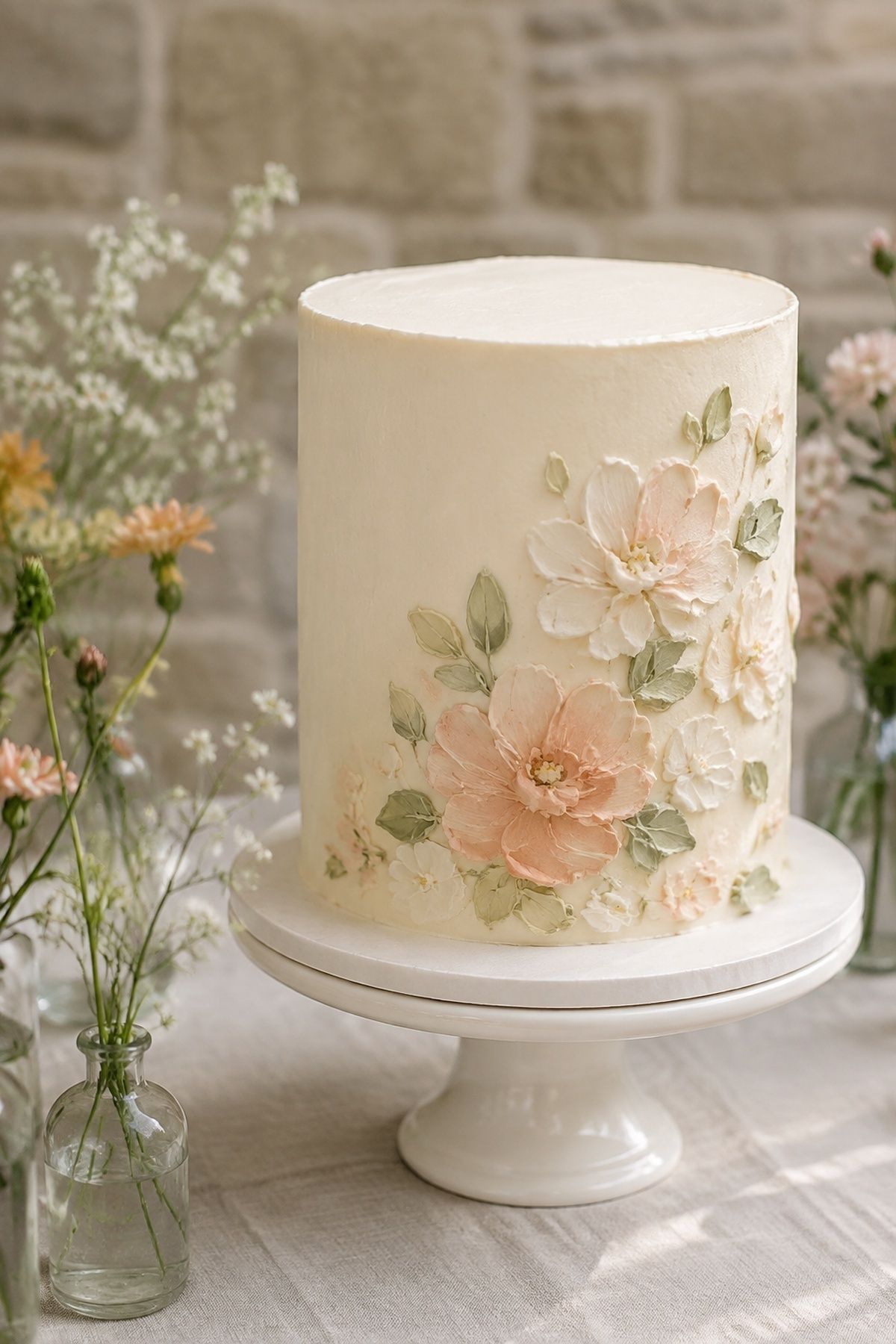 Palette-knife flower cake