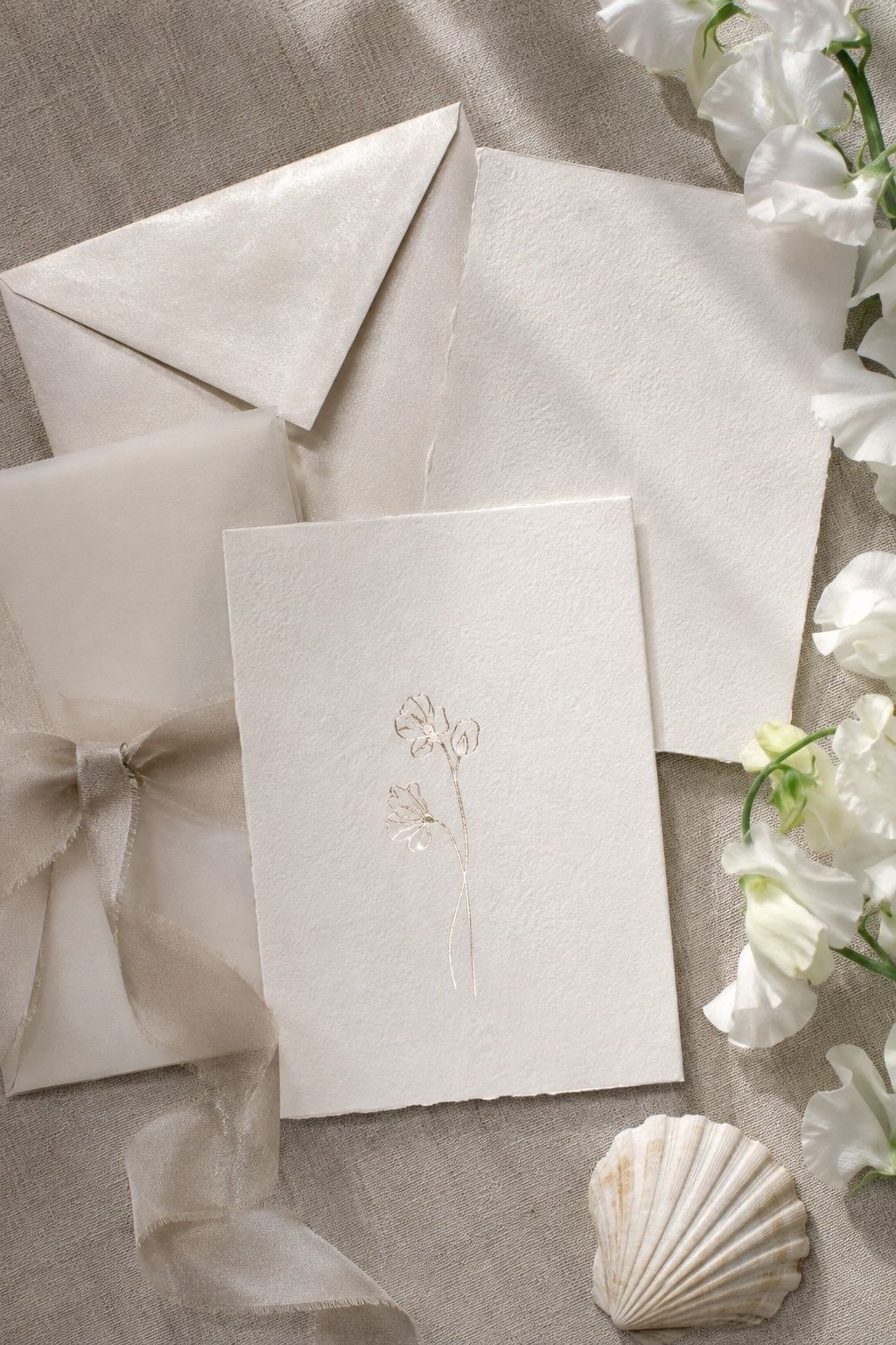 Wedding stationery with subtle foil sheen