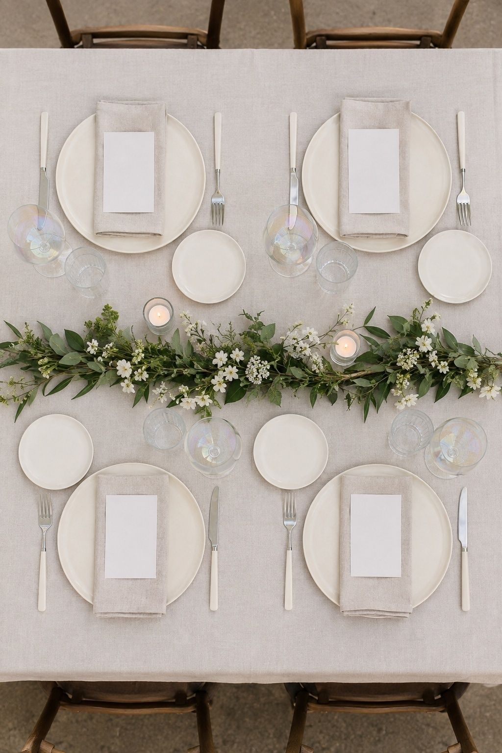 Practical flat place settings for guests