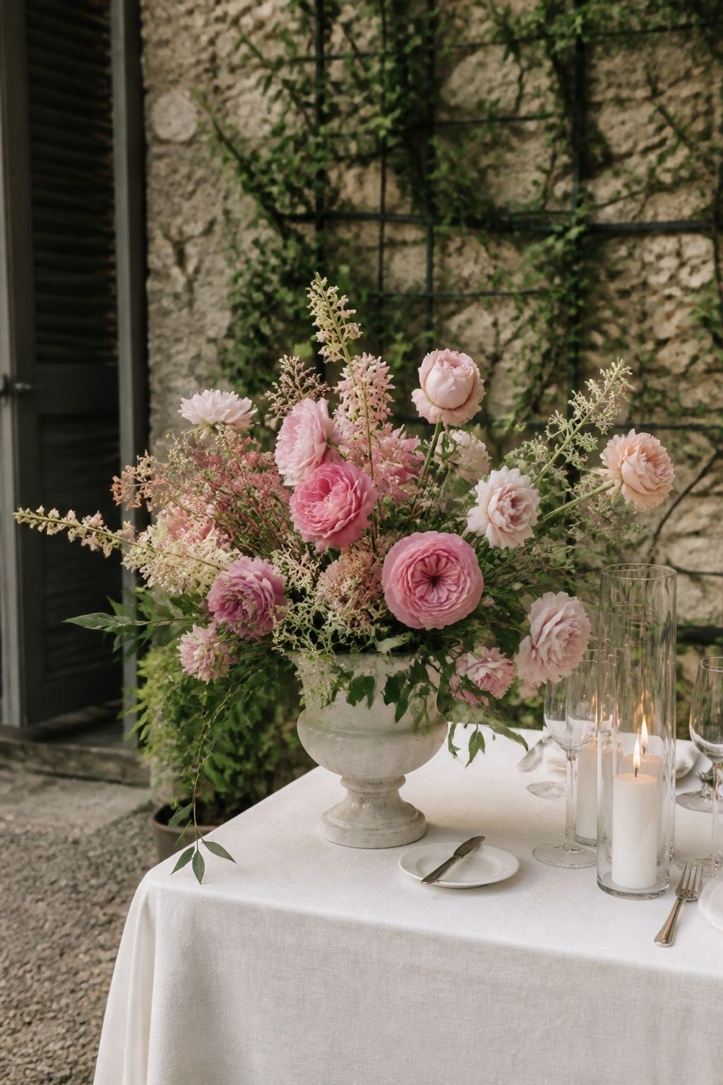 Statement pastel pink floral arrangement