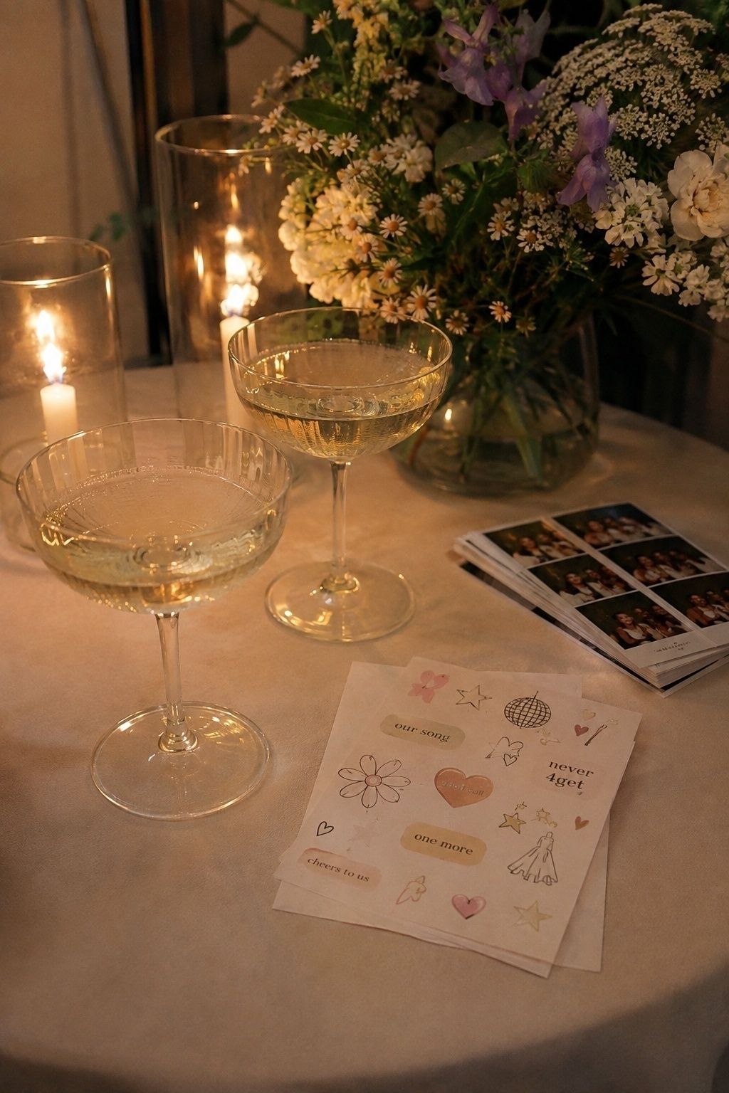 Stickers of wedding party inside jokes
