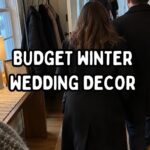 Budget winter wedding decor Pinterest pin for Meadow & Aisle.