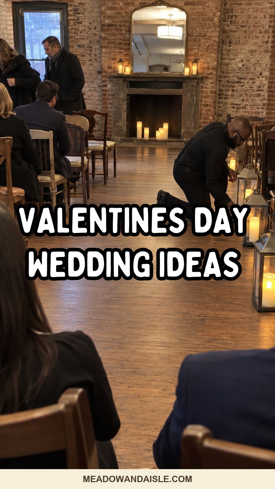Valentines Day wedding ideas Pinterest pin for Meadow & Aisle.