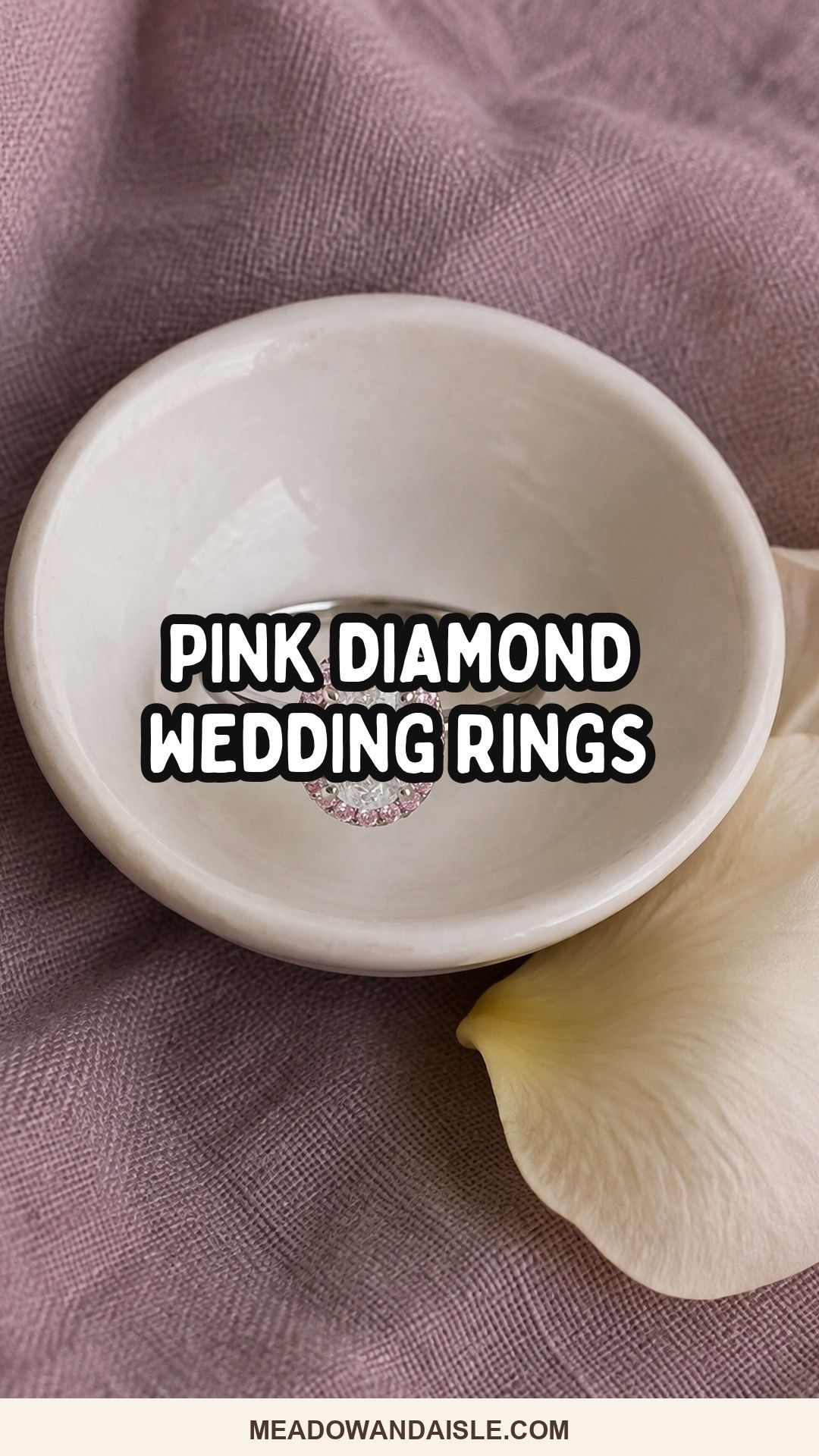 Pink Diamond Wedding Rings Pinterest pin for Meadow & Aisle
