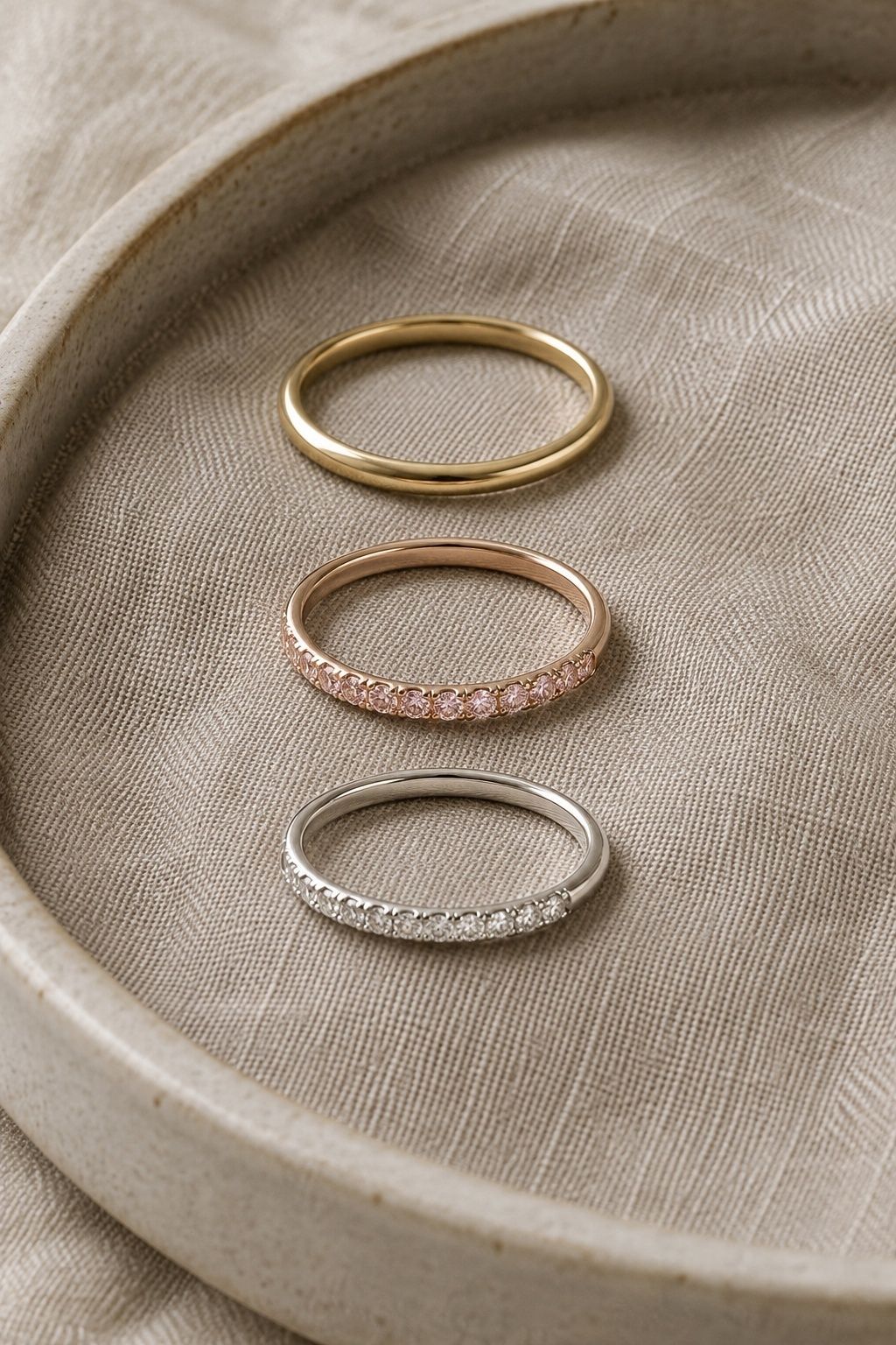Stackable pink diamond ring