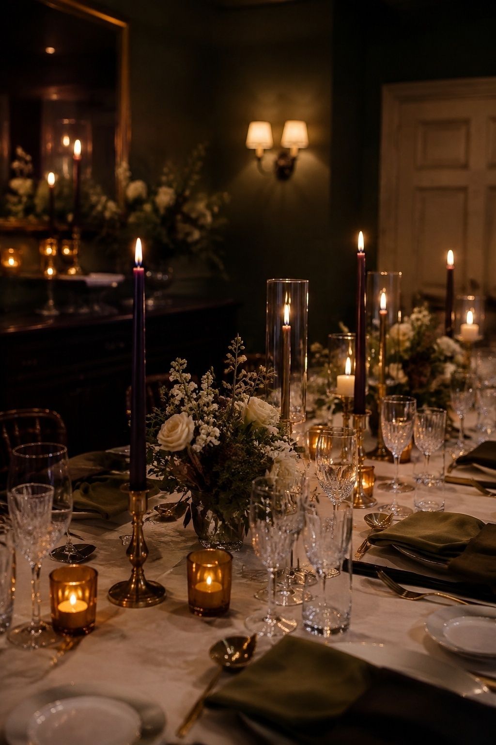 Candlelight warming darker plum tones