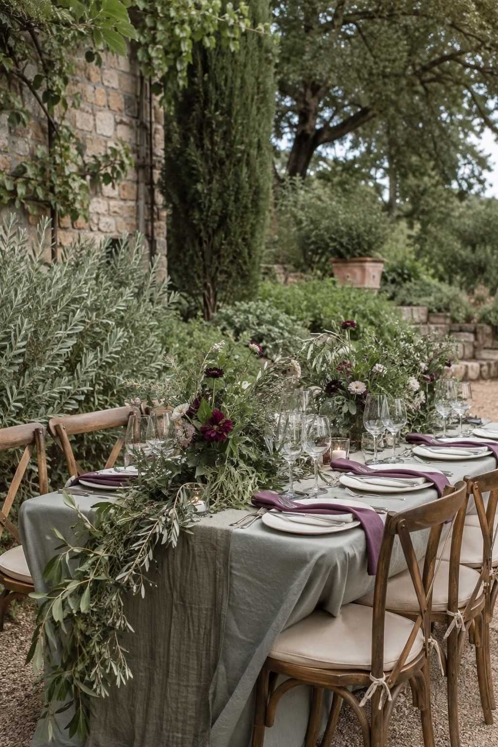 Plum and sage wedding colours