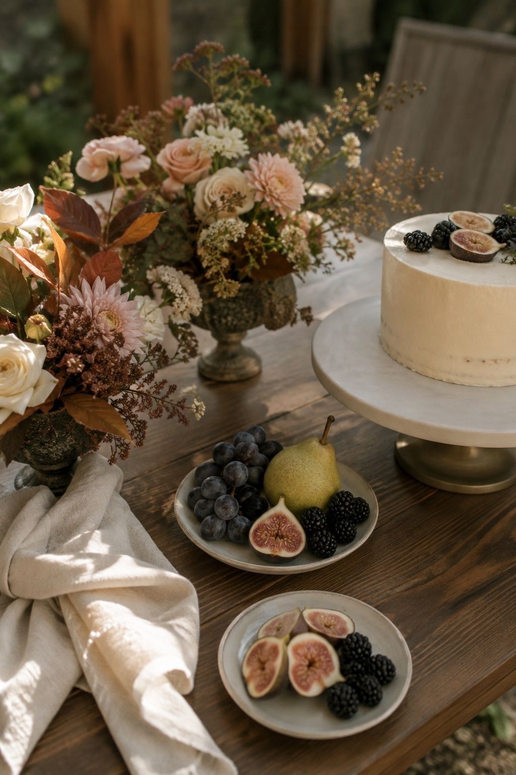 Figs and blackberries as fall fruit accents