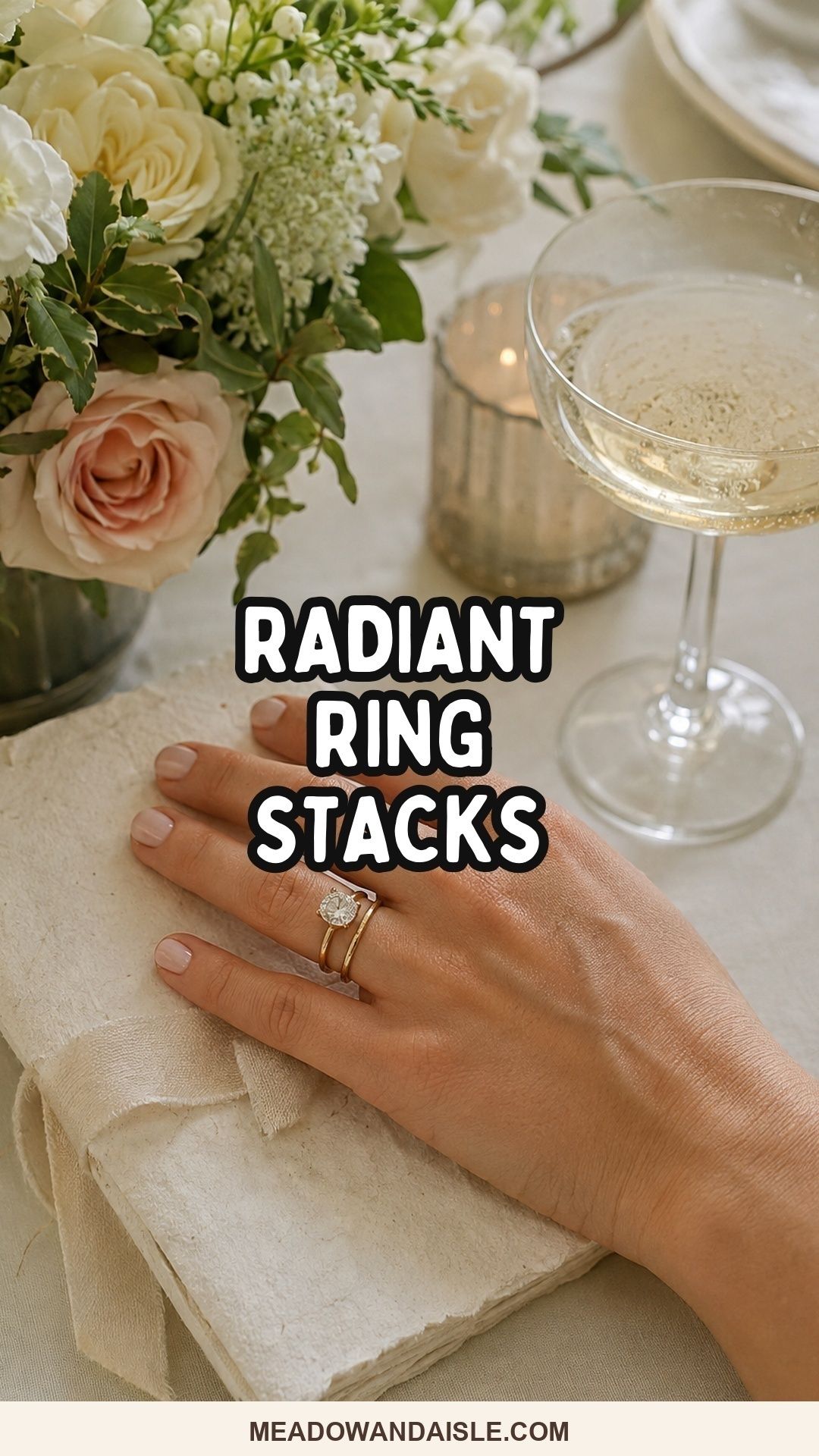 Radiant Ring Stacks Pinterest pin for Meadow & Aisle
