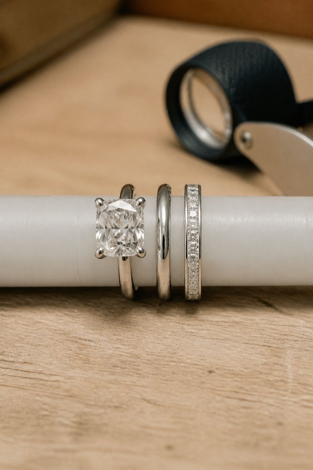 Profile view comparing ring stack height