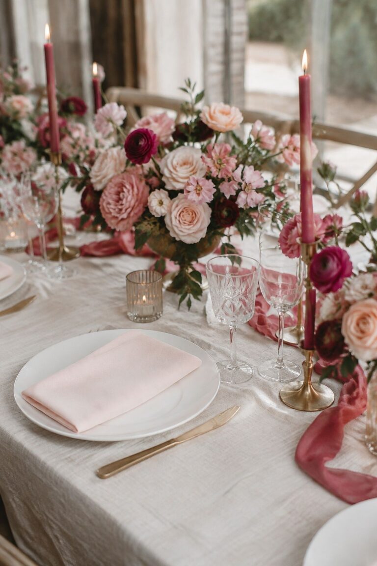 Pair Raspberry With Blush Instead Of Hot Pink for raspberry wedding ideas
