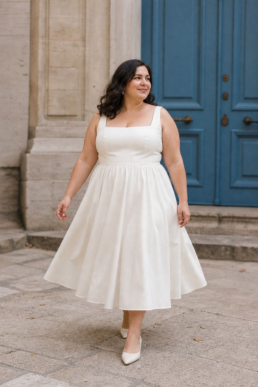 Tea-Length Dress For Vintage Registry Office Charm