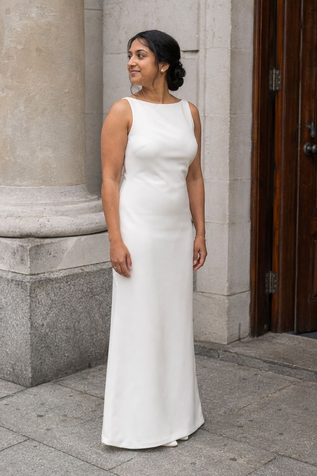 Simple Gown With No Train For Easy Movement