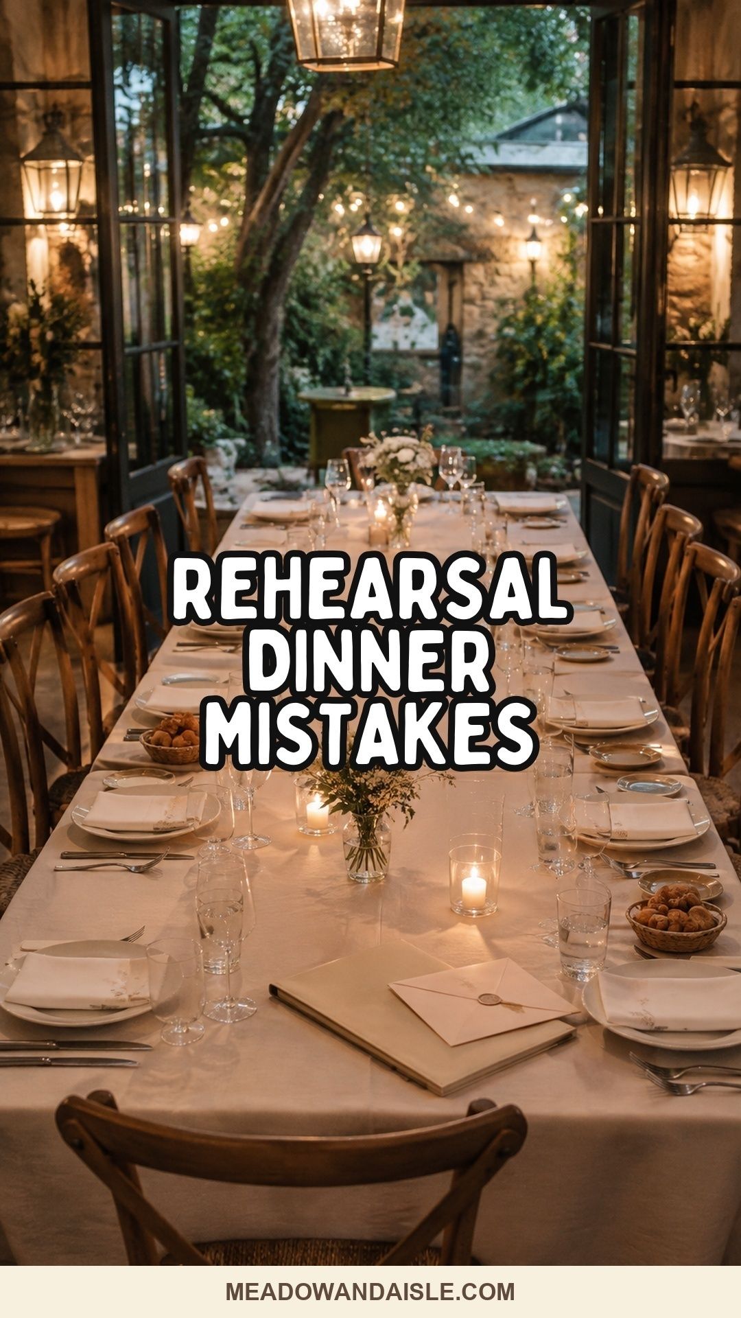 Pinterest pin for rehearsal dinner mistakes