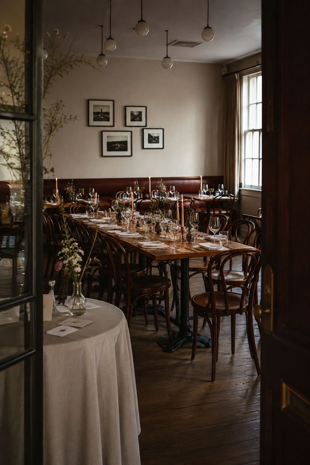 Restaurant dining room chosen for a micro wedding