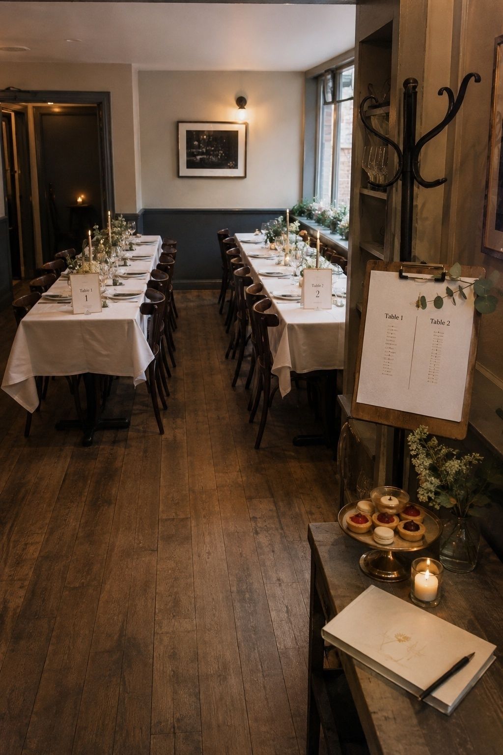 Restaurant room set for a comfortable guest count