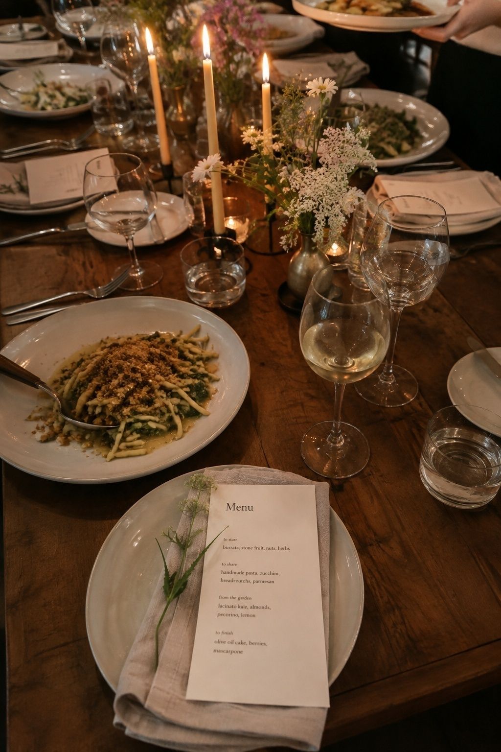 Restaurant wedding menu as the main event