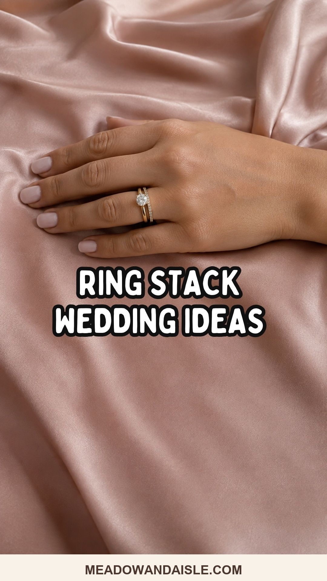 Ring Stack Wedding Ideas Pinterest pin for Meadow and Aisle