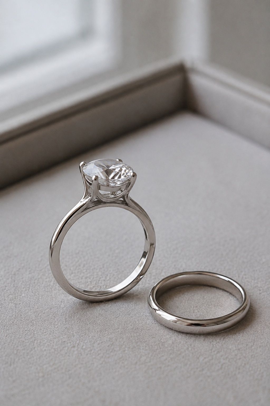 Engagement ring setting as the base of a ring stack