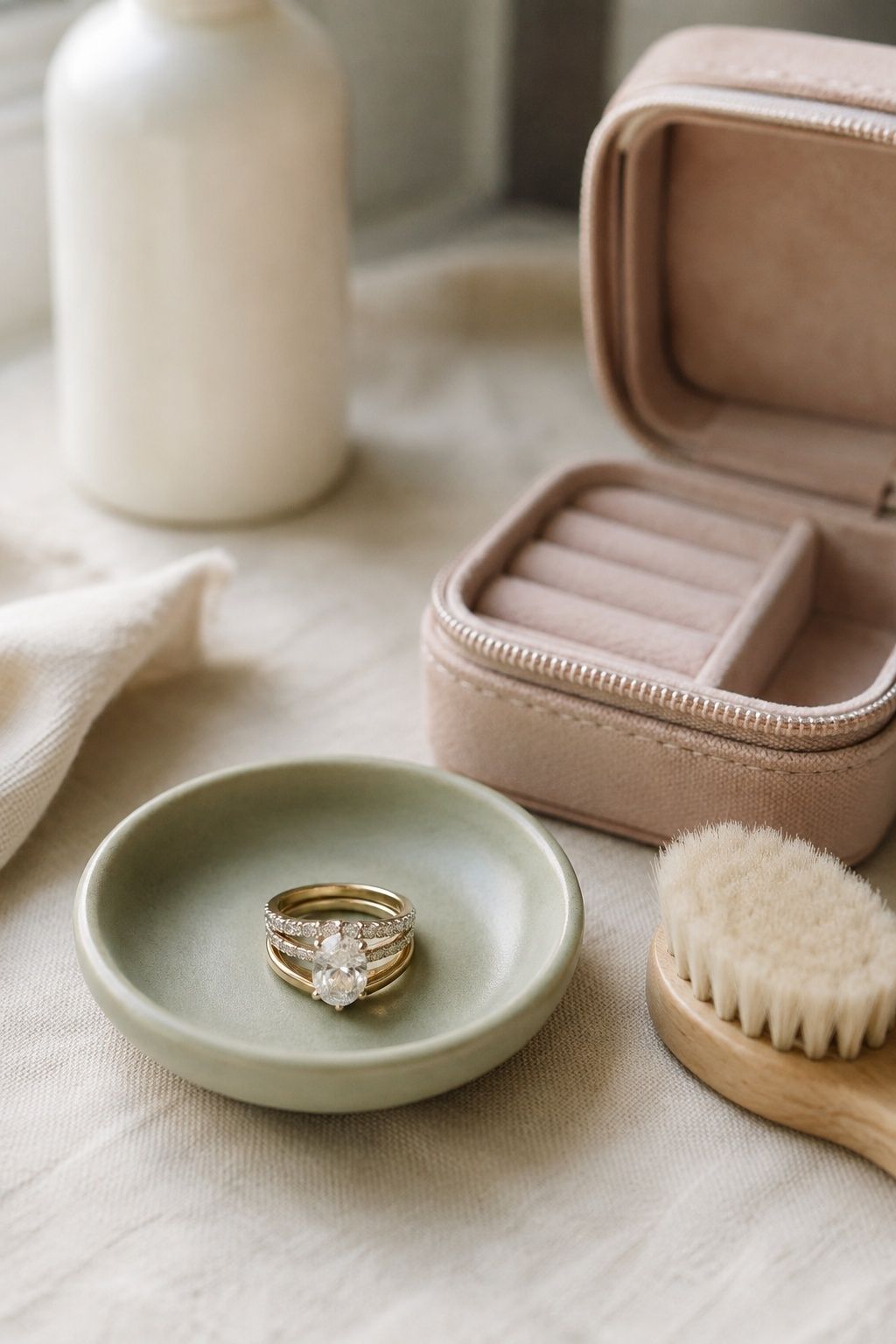 Wedding rings stored safely between events