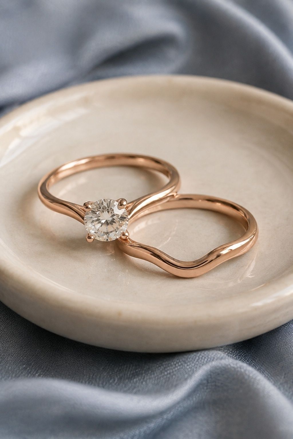 Round ring with a curved band