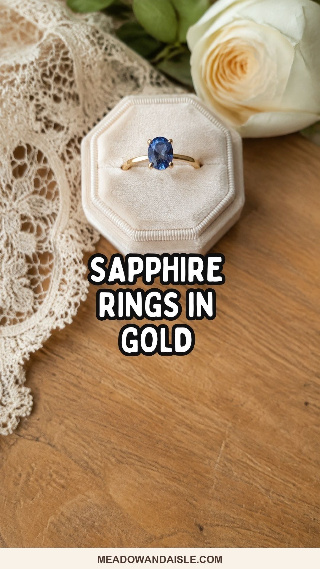 Sapphire Rings In Gold Pinterest pin for Meadow & Aisle