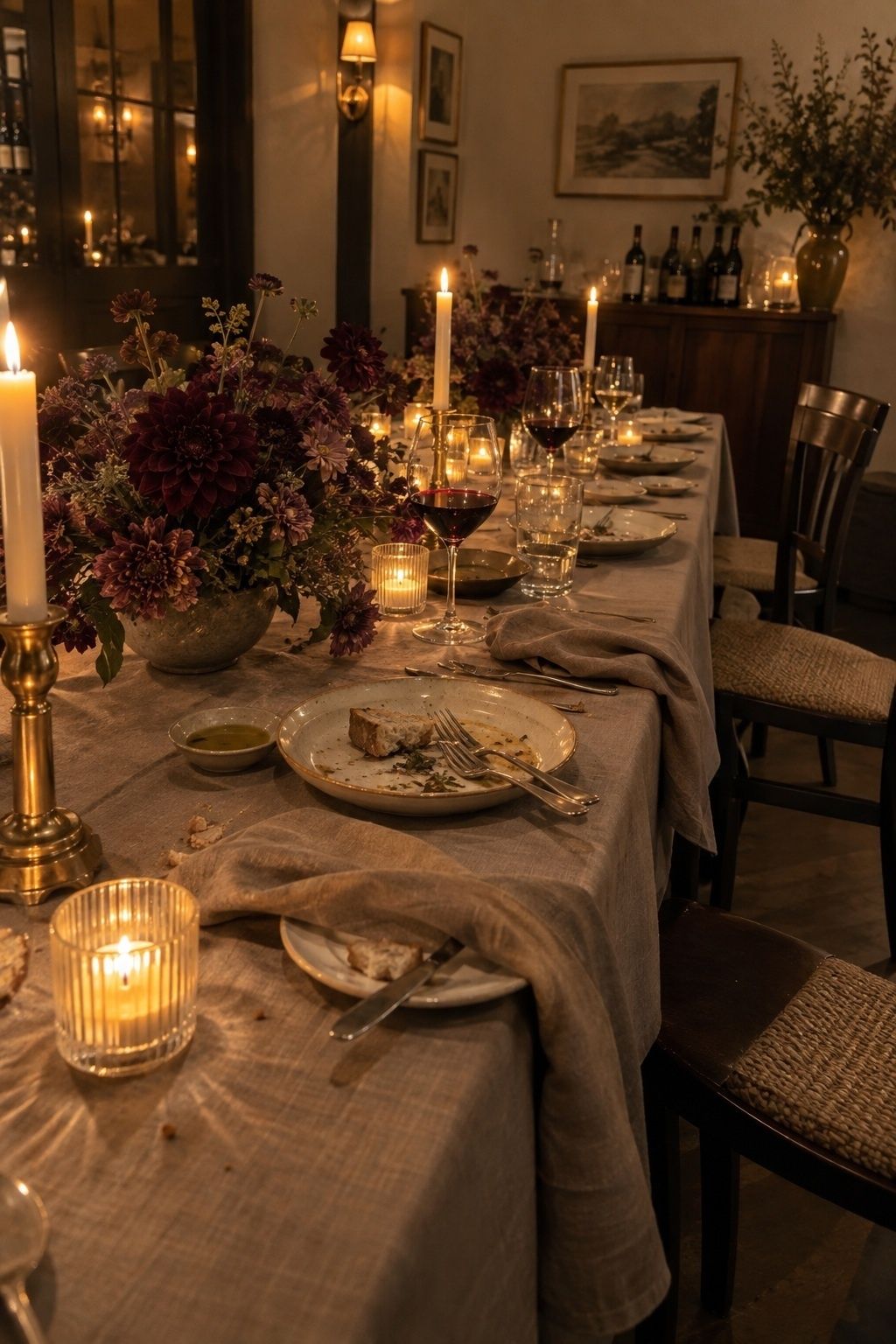 Fig, mushroom and candlelight gold palette