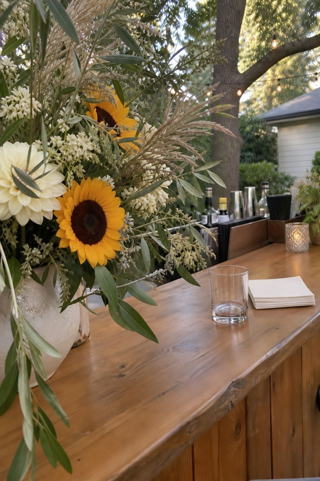 Sunflowers in a polished arrangement