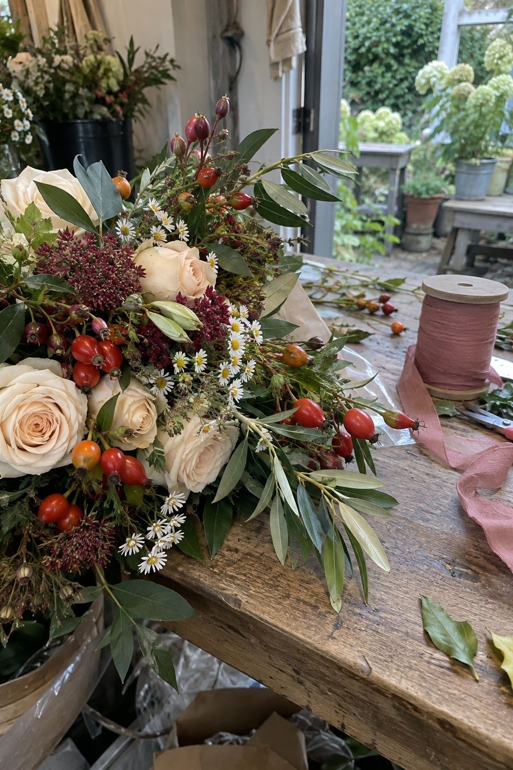 Berries and rose hips as seasonal details
