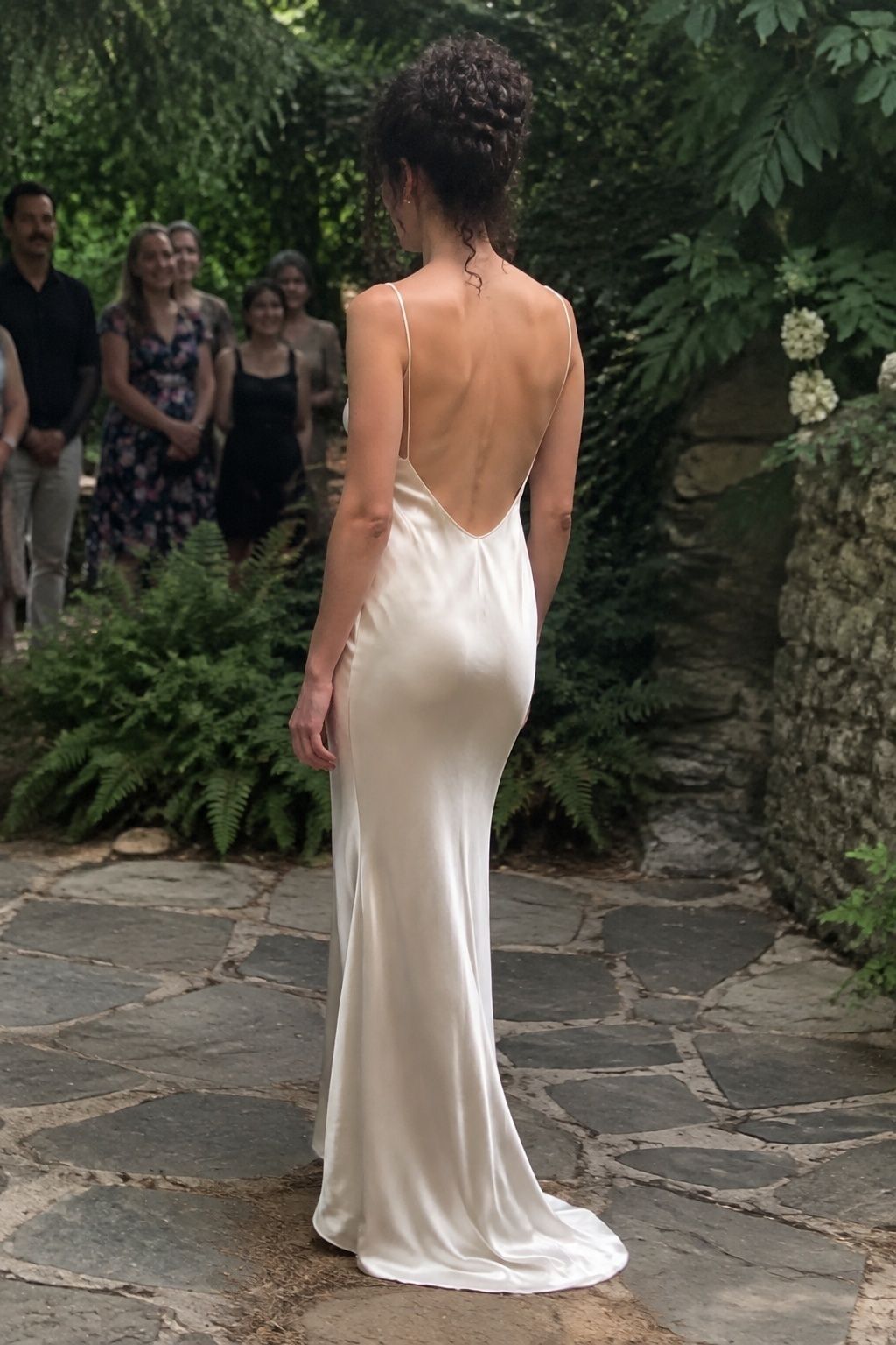 Bias-Cut Silk Slip Dress With a Low Open Back