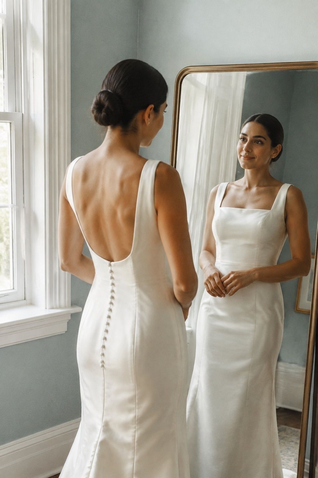 Square-Front Dress With a Low Scooped Back