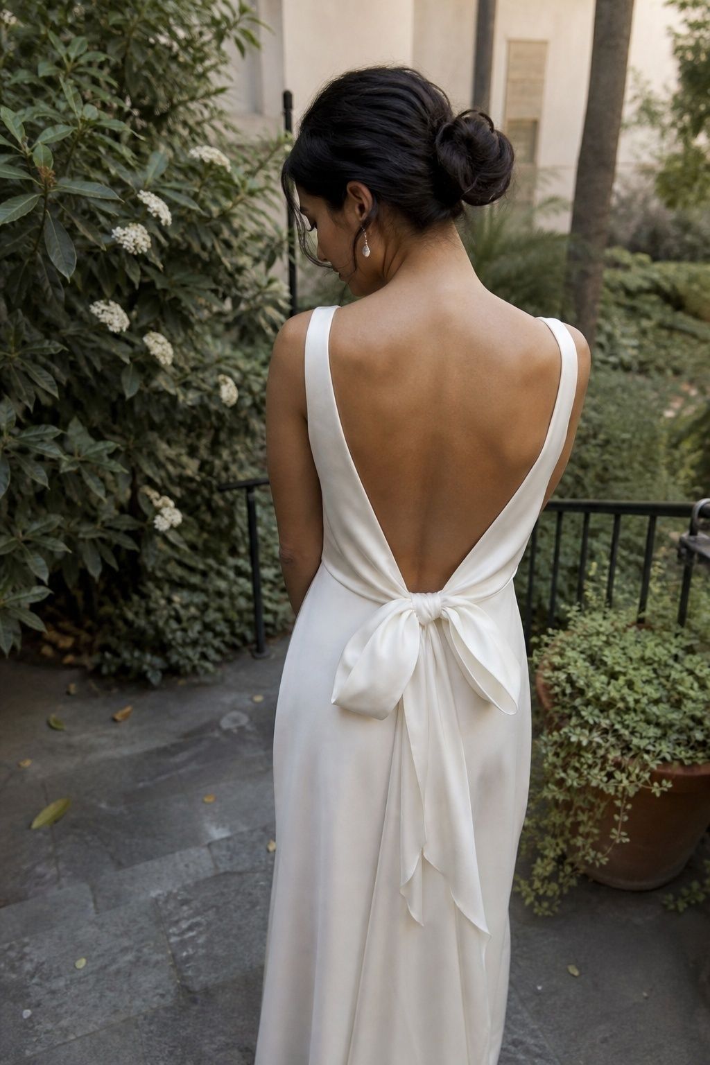 Silk Dress With a Back Bow or Soft Tie