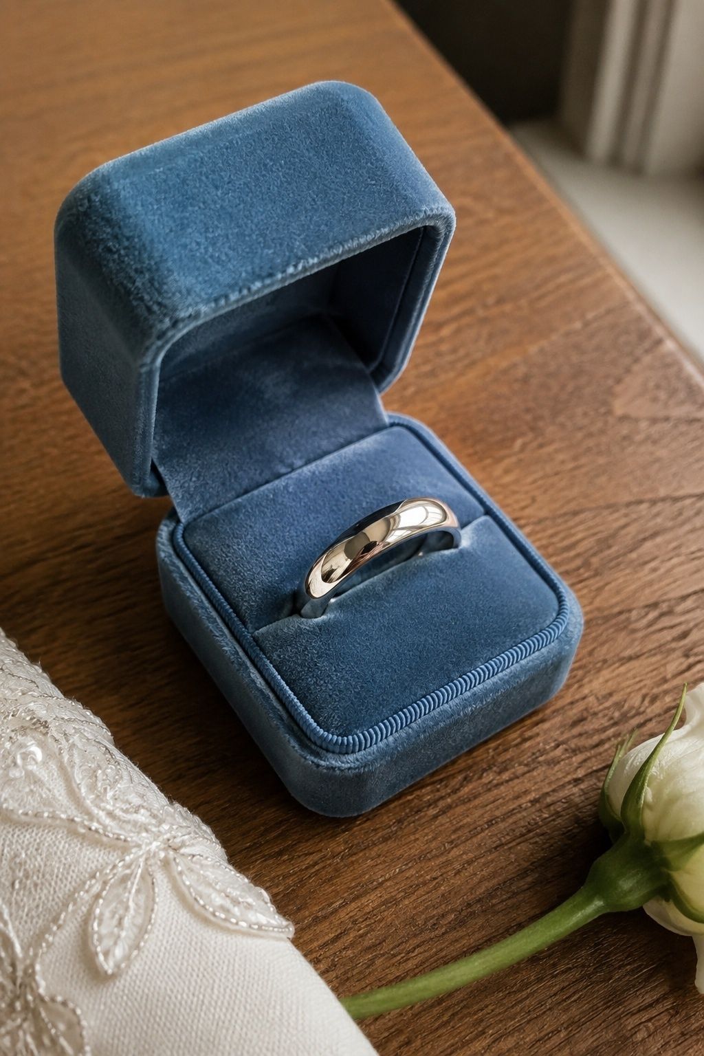 Classic polished silver wedding band