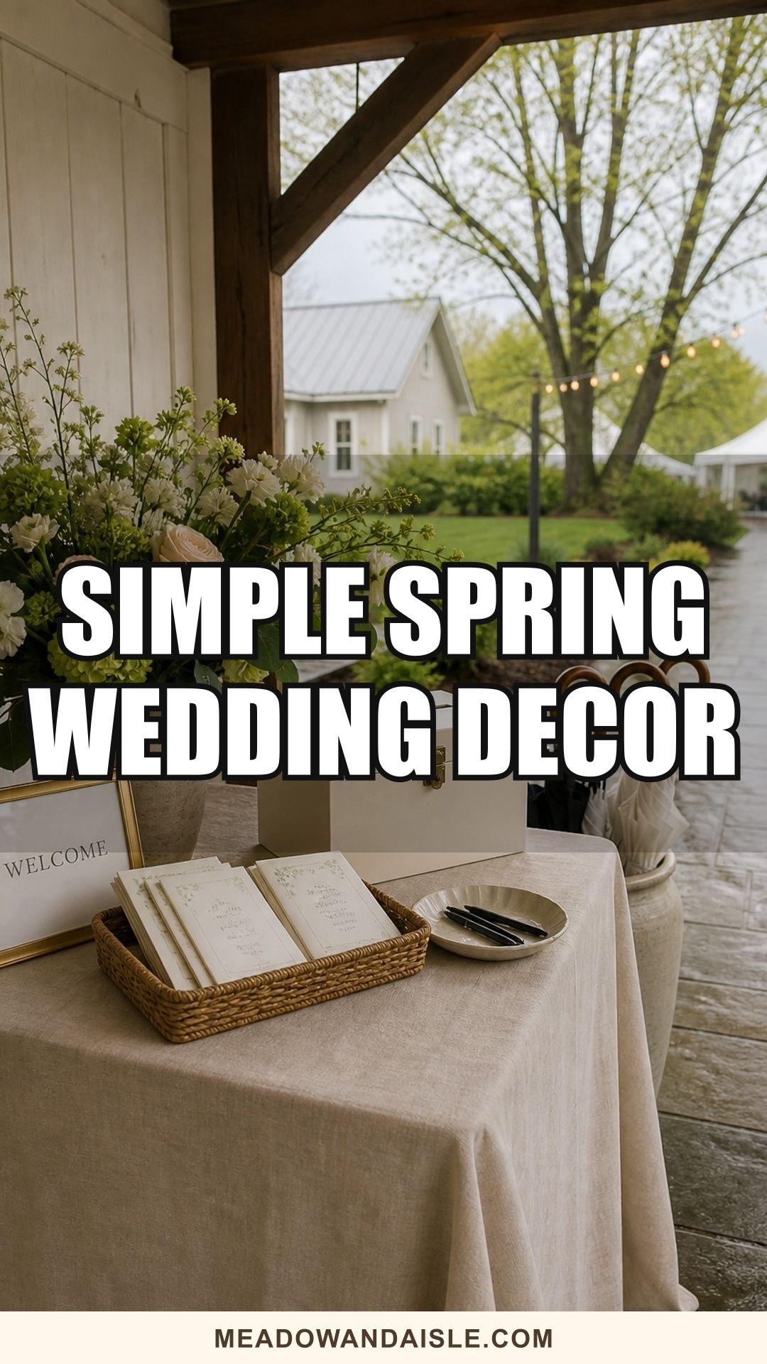 Pinterest pin for simple spring wedding decor ideas