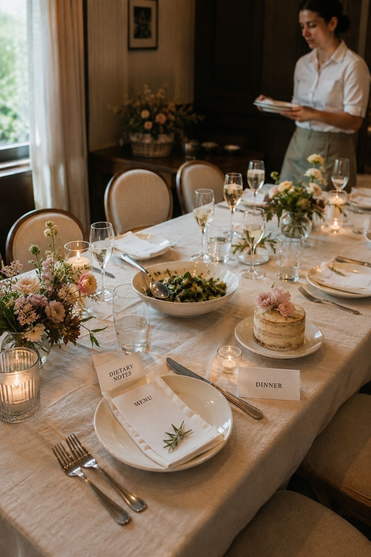 Food chosen to suit the reception room