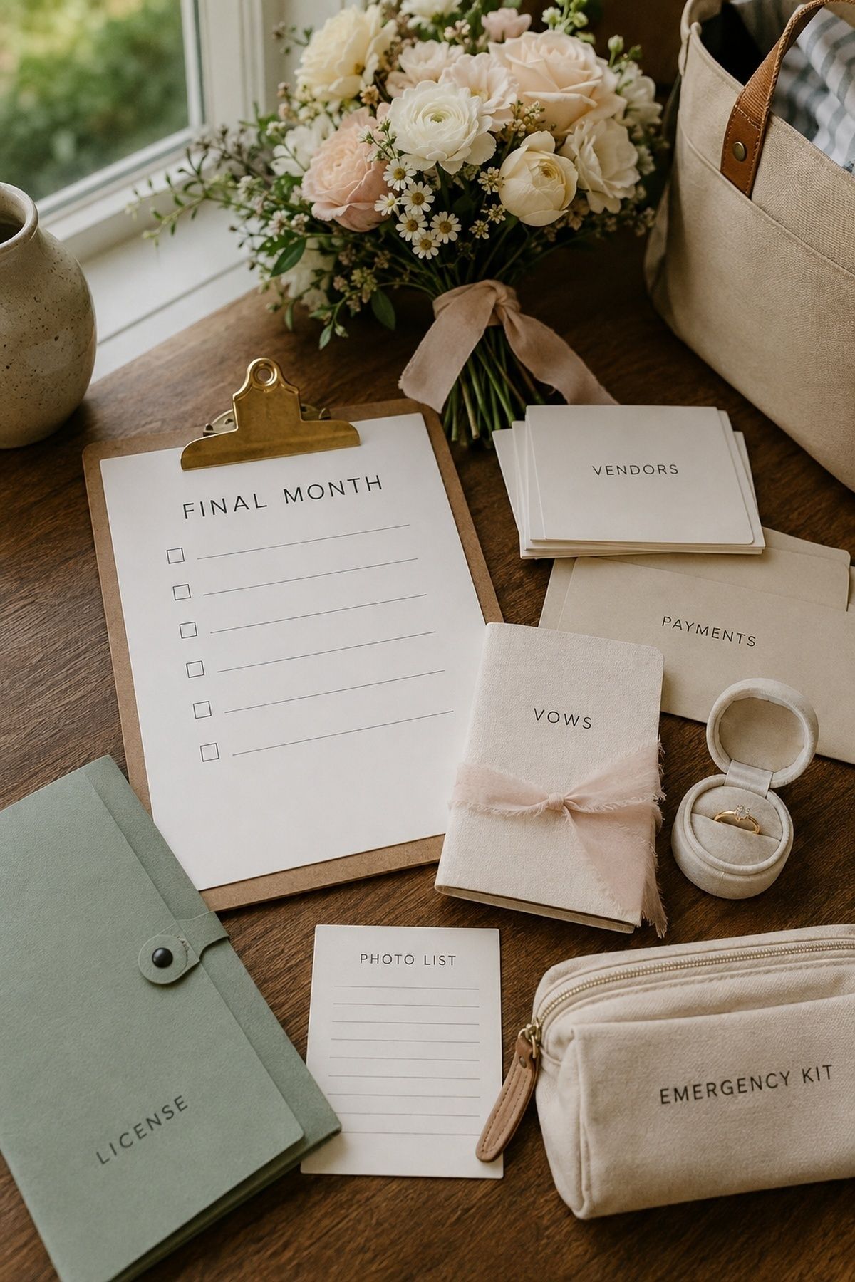 Final-month wedding essentials