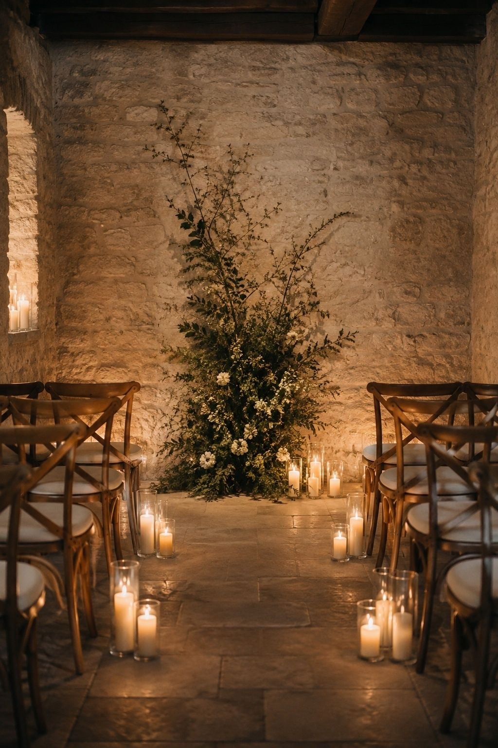 Ceremony with one candlelit focal point