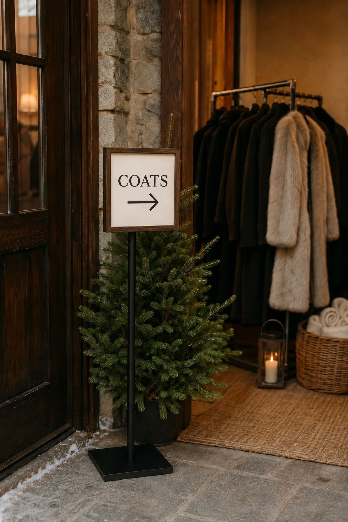Minimal, useful wedding signage