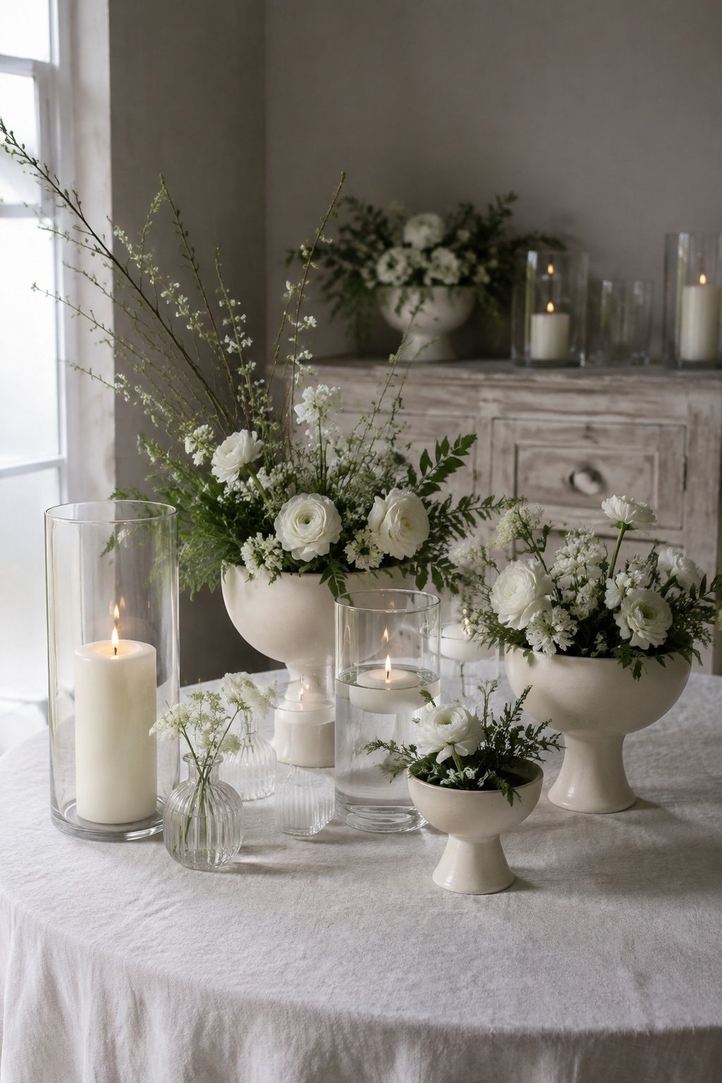 Ceramic and glass flower vessels