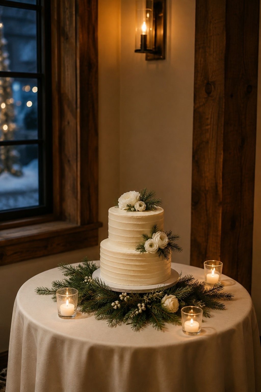 Small glowing cake table