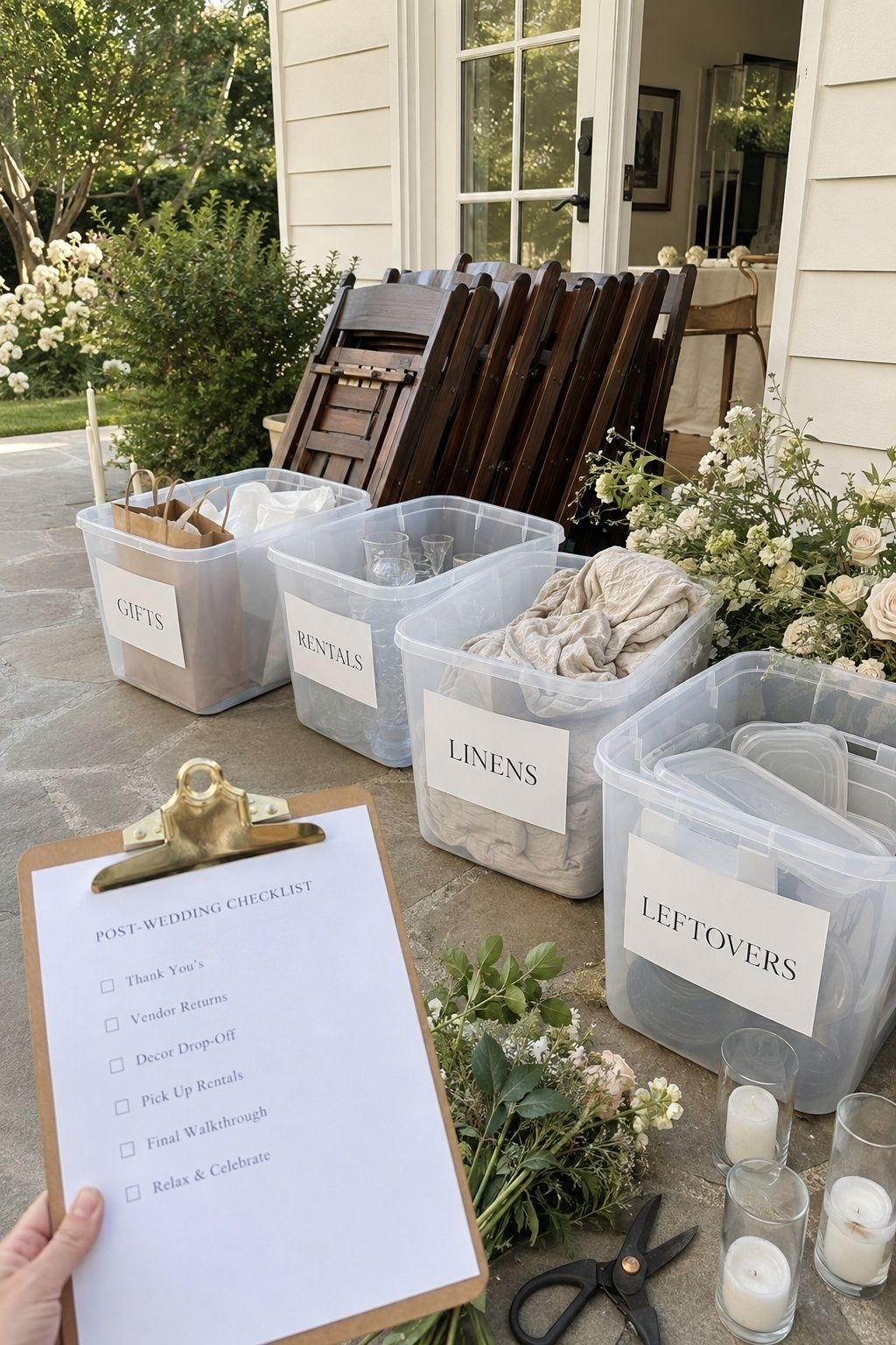 Home reset after a backyard wedding