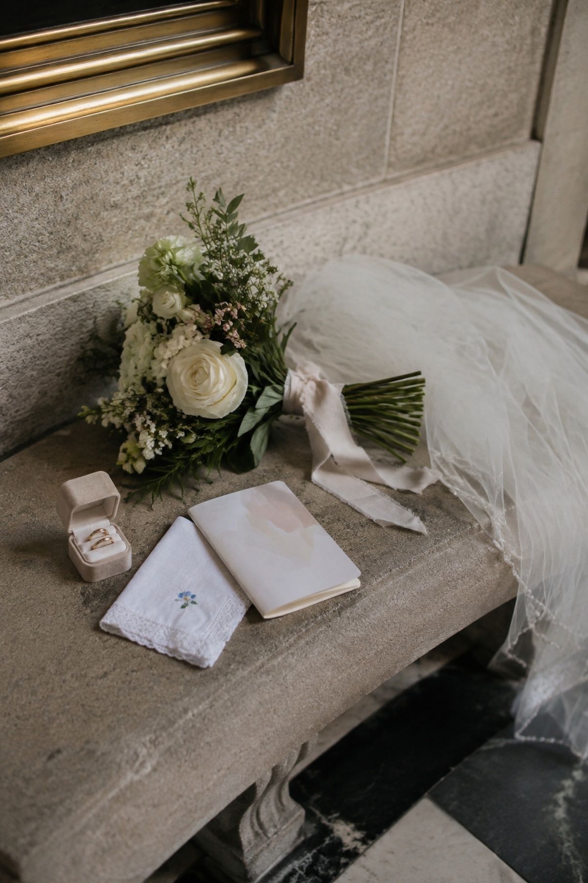 Small ceremony detail brought to a courthouse wedding