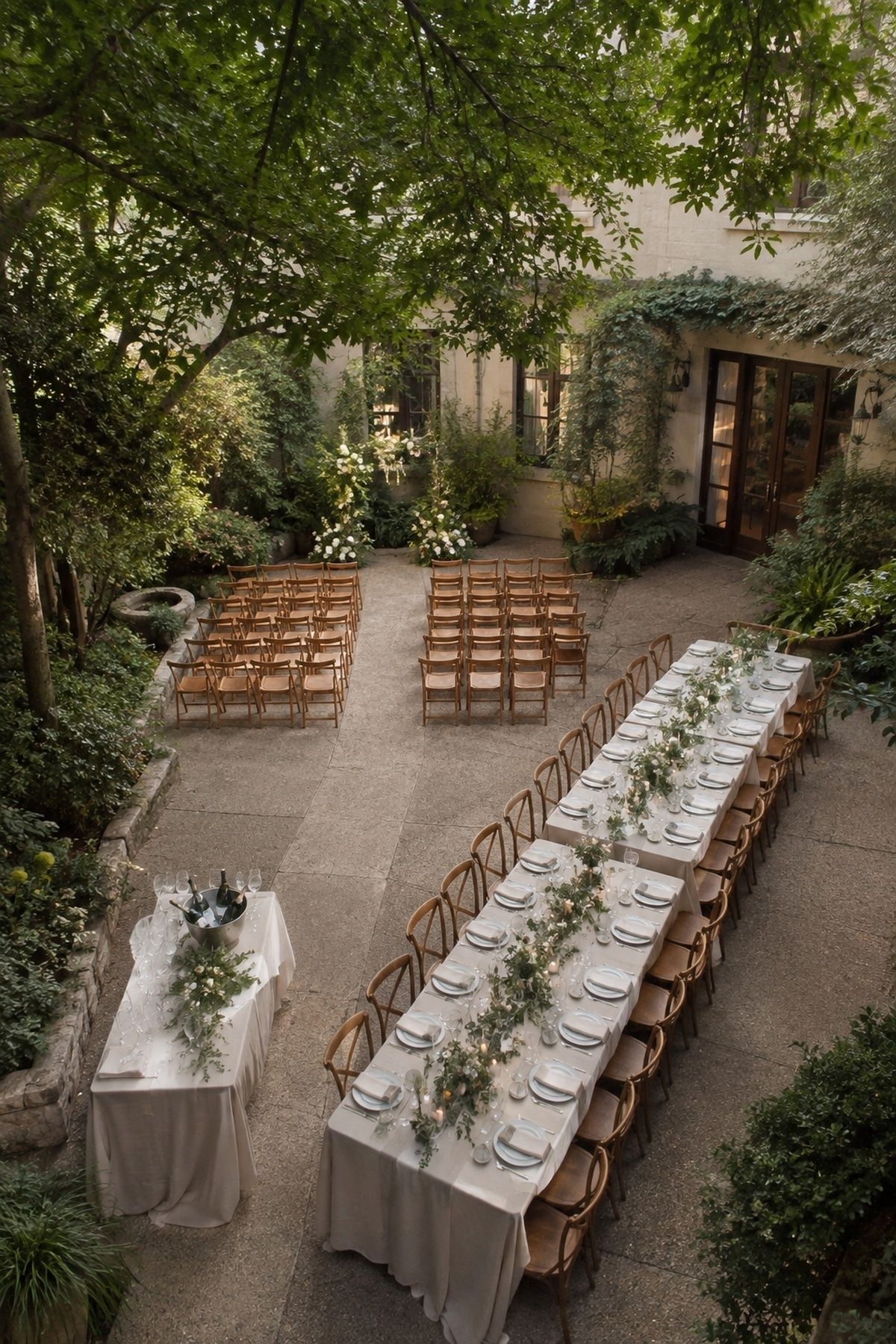 Small guest count in an outdoor space