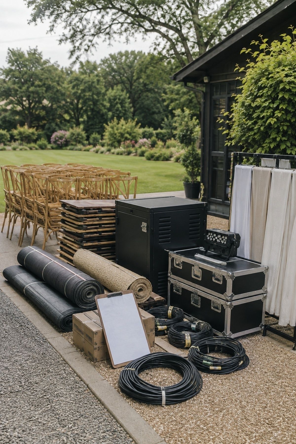 Outdoor infrastructure like tents, power and restrooms