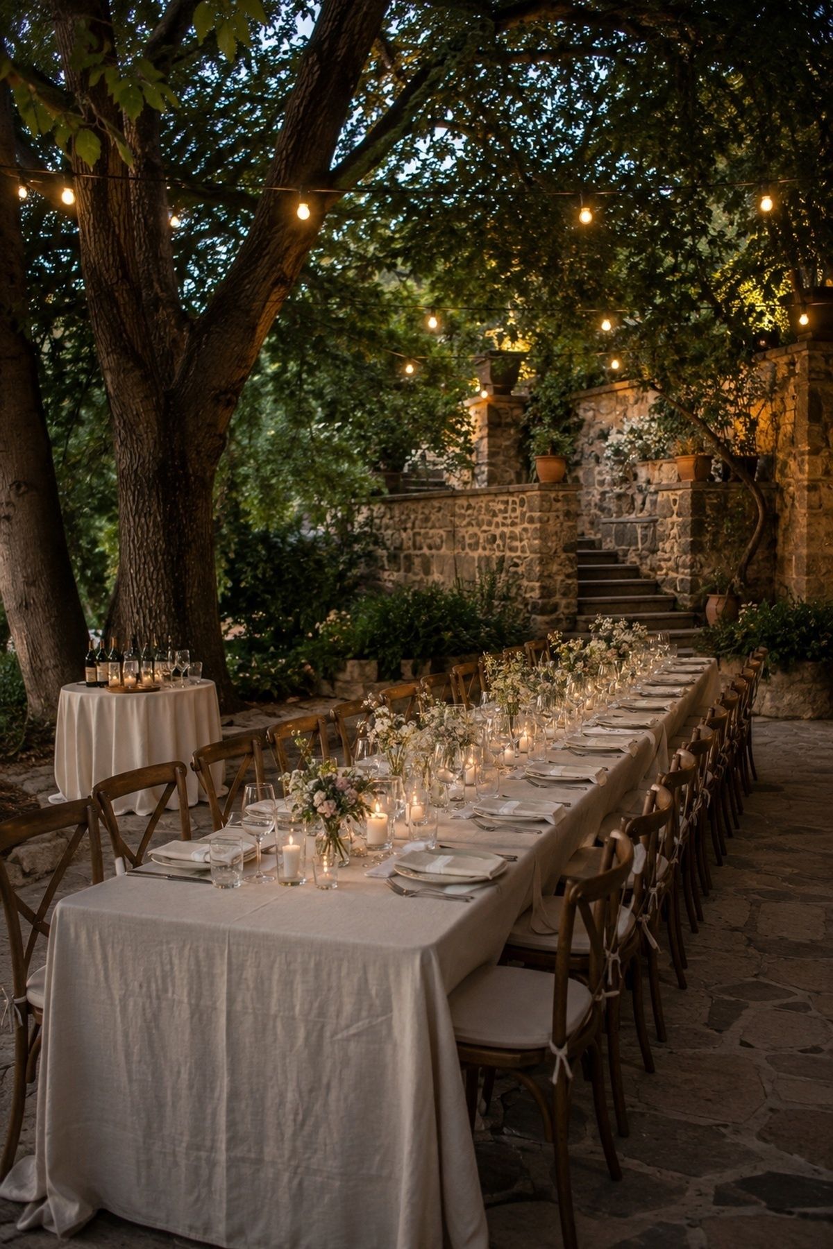 Light, simple decor in a natural outdoor setting