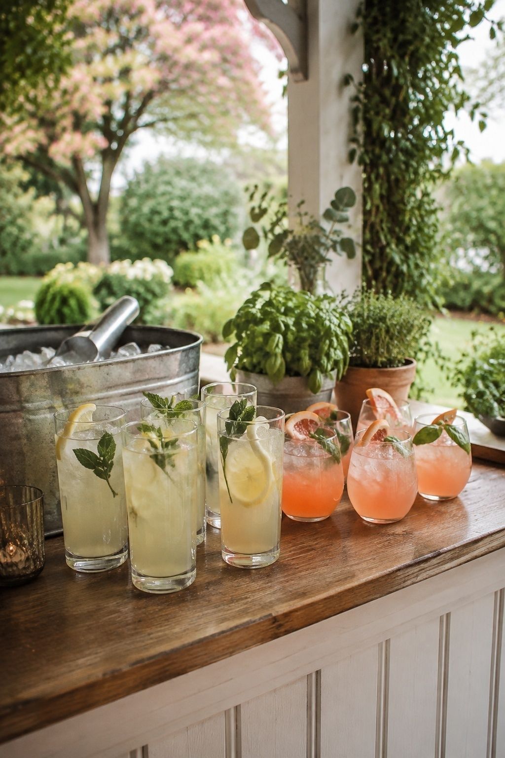 Citrus and herb signature drinks