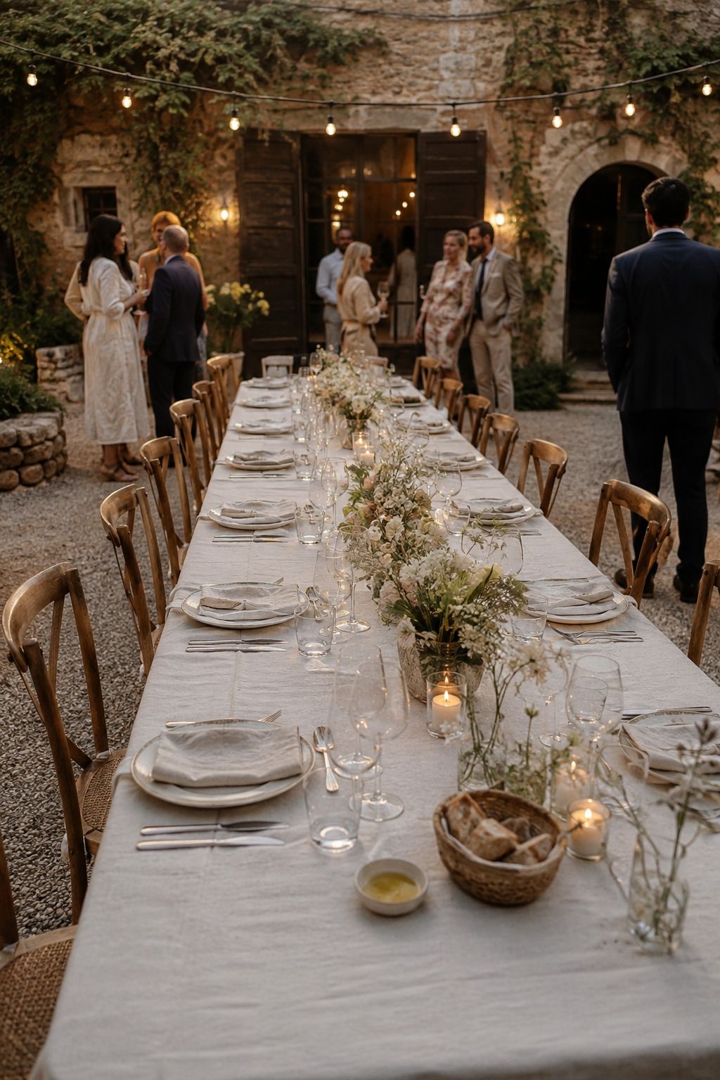 Use One Long Table for a Close-Knit Reception for a small summer wedding